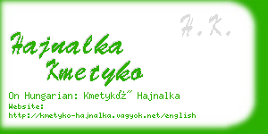 hajnalka kmetyko business card